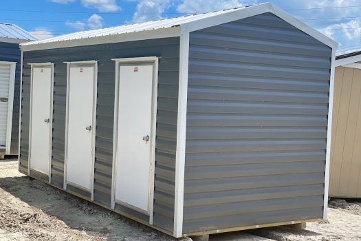 Multi Stall Tack Room Shed charcoal three doors
